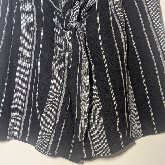 Black and White Striped Women Shorts - Picture 4 of 7